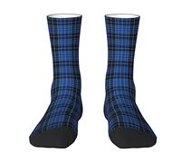 Oudrspo Scottish Clergy Clan Clark Tartan Plaid Men & Women Crew Socks,Tartan Plaid Novelty Fashion Casual Crew Tube Sock Athletic Sports Dress Socks
