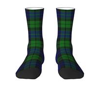 Oudrspo Scottish Colors Clan Mackay Tartan Plaid Men & Women Crew Socks,Tartan Plaid Novelty Fashion Casual Crew Tube Sock Athletic Sports Dress Socks