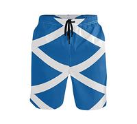 Oudrspo Scottish Flag Men's Quick Dry Swim Trunks with Pockets Beach Board Shorts Bathing Suits
