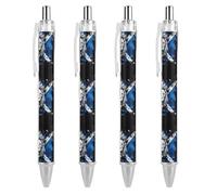 Oudrspo Scottish Scotland Lion Flag Funny Ballpoint Pen Printed Retractable Black Round Barrel Fine Point Pens 0.5mm 1/2/4 Pcs