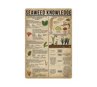 Oudrspo Seaweed Knowledge Kayaking Knowledge Metal Tin Signs Vintage Yoga Knowledge Posters Living Room Bedroom Home Wall Art Decor 8x12 inchs