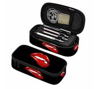 Oudrspo Sexy Red Lip Pen Bag Woman Teeth Biting Lips Attract Mysterious Feeling Organizer Stationery Box Makeup Pencil Case Office Supply for Adults Student Black