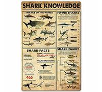 Oudrspo Shark Knowledge Cattle Knowledge Metal Signs Muscles Anatomy of A Cattle Posters Farm Wall Decor Home Decor Kitchen Decor Printing Plaque 8x12 inchses