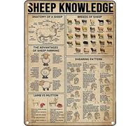 Oudrspo Sheep Knowledge Metal Tin Sign The Advantages Of Sheep Farming Retro Poster Plaque for Farm School Cafe Bar Bedroom Bathroom Kitchen Home Art Wall Decoration 12x16 Inch