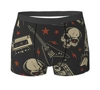 Oudrspo Skull Music Rock Heavy Metal Death Black Men Boxer Briefs Mens Underwear Novelty Gifts Stretch Comfort Soft Brief