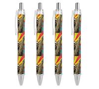 Oudrspo Sloth Colorful Funny Ballpoint Pen Printed Retractable Black Round Barrel Fine Point Pens 0.5mm 1/2/4 Pcs