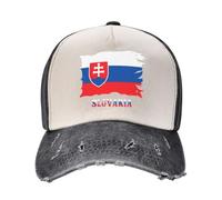 Oudrspo Slovakia Slovakian Flag Hats Vintage Washed Denim Baseball Caps Daddy Hats Trucker Hats Adjustable Unisex Headwear