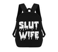 Oudrspo Slut Wife Classic 17 Inch Backpack Daypack | Travel Daypacks Casual Shoulder Bag with Adjustable Strap for Men Women