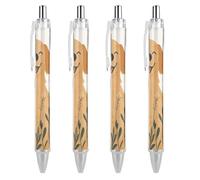 Oudrspo Smiling Golden Retriever Dog Ballpoint Pen Retractable Writing Smooth Black Ink Ball Point Pens Office Supplies 4 PCS