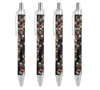 Oudrspo Smokey The Bear Fire Danger Ballpoint Retractable Pen 0.5mm Smooth Writing Black Ink Ball Point Note Taking Accessories For Office 4 PCS