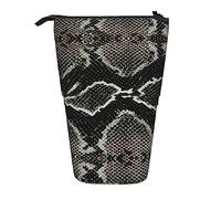 Oudrspo Snake Skin Texture Pencil Case,Stand Pencil Pouch,Telescopic Pencil Case Stand Pencil Holder Pen Bag