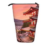 Oudrspo Snowy Mountain Pencil Case Printed Standing Pencil Case Telescopic Pencil Holder Case Cute Stationery Case Office Organizer with Zipper Closure