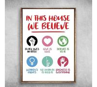 Oudrspo Social Worker, in This House, We Believe, Black Lives Matter, Love is Love, Science is Real, Women’S Right Retro Wall Decor Man Cave Home Pub Metal Tin Sign in 8x12 Inches.