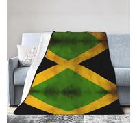 Oudrspo Soft Blanket 40"x30" - Anti Wrinkle, Compact & Warm - Quick Drying - Perfect for Bed, Sofa, Camping, Travel Old Jamaican Flag Printed