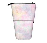 Oudrspo Soft Pastel Bright Colored Calm Abstract The Arts Pencil Case,Stand Pencil Pouch,Telescopic Pencil Case Stand Pencil Holder Pen Bag