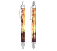 Oudrspo Soldiers U.S. Flag Ballpoint Retractable Pen 0.5mm Smooth Writing Black Ink Ball Point Note Taking Accessories For Office 2 PCS
