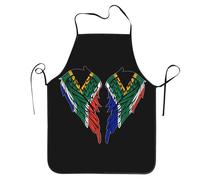 Oudrspo South Africa African Flag Wings Aprons Adjustable for Men & Women Funny Vintage Apron for Kitchen Cooking BBQ Chores Unisex 20.5"x28.4"