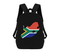 Oudrspo South Africa Flag Map Classic 17 Inch Backpack Daypack | Travel Daypacks Casual Shoulder Bag with Adjustable Strap for Men Women