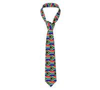 Oudrspo South African Flag Ties For Men Elegant Suit And Tie Fashion Printed Floral Neck Tie Formal Party Wedding