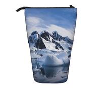 Oudrspo South Polar Pencil Case Printed Standing Pencil Case Telescopic Pencil Holder Case Cute Stationery Case Office Organizer with Zipper Closure