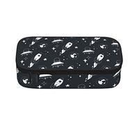 Oudrspo Space Flight Dark Pencil Case, Cute Pencil Pouch for Boys Girls, Large Capacity with Zipper Compartments Pouch Case School Supplies for Teen Kids Students, Stationery Organizer