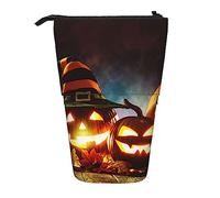 Oudrspo Space Planet Print Pencil Case Telescopic Pen Pouch Standing Pencil Holder with Zipper for Office