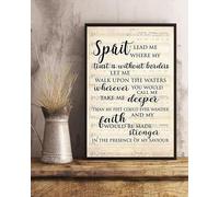 Oudrspo Spirit Guide Me Where Trust Knows No Bounds, and Let Me Walk On Water When You Call My Name Retro Wall Decor Man Cave Home Pub Metal Tin Sign in 12x16 Inches.