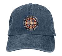 Oudrspo St Benedict Medal Holy Cross Adult Baseball Cap Unisex Adjustable Cowboy Hat Men Womans Baseball Cap Navy Blue