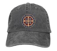 Oudrspo St Benedict Medal Holy Cross Adult Baseball Cap Unisex Adjustable Cowboy Hat Men Womans Baseball Cap Deep Heather