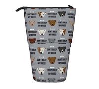 Oudrspo Staffordshire Terrier Staffy Bully Psa Dog Breed Grey Pencil Case,Stand Pencil Pouch,Telescopic Pencil Case Stand Pencil Holder Pen Bag