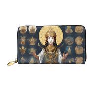 Oudrspo Statue of God Women's Long Zipper Wallet, 7.48x4.13 Inches, Comes with Credit Card Slots Inside, Lightweight and Durable.