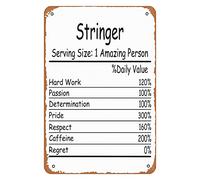 Oudrspo Stringer Amazing Person Daily Value Sign Wall Decor Art Poster Vintage Metal Tin Sign For Funny Garage Office Bathroom Man Cave Room Apartment Dorm Sign Wall Decoration Gift 8x12 In