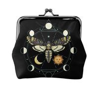 Oudrspo Style (120) Death Head Hawk Moth Moon and Sun Coin Purse Pouch, Cute Change Bag Handbag for Women