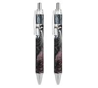 Oudrspo style-17 Retractable Rabbit Under Dark Ballpoint Pen Medium Point Pens Rolling Ball Refillable Pens 0.5mm Office School 2 PCS