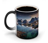Oudrspo Style Norway Islands Ceramic Coffee Mug 11oz Heat Sensitive Magic Coffee Mug Color Changing Coffee Cup Tea Cup for Women Men