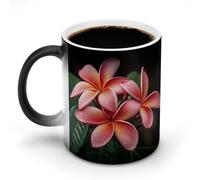 Oudrspo Style Tropical Flowers Ceramic Coffee Mug 11oz Heat Sensitive Magic Coffee Mug Color Changing Coffee Cup Tea Cup for Women Men