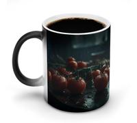 Oudrspo Style Water The Tomatoes Ceramic Coffee Mug 11oz Heat Sensitive Magic Coffee Mug Color Changing Coffee Cup Tea Cup for Women Men