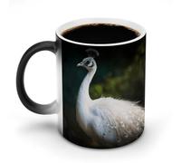 Oudrspo Style White Animal Ceramic Coffee Mug 11oz Heat Sensitive Magic Coffee Mug Color Changing Coffee Cup Tea Cup for Women Men