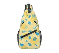 Oudrspo Summer Beach Yellow Hawaii Sling Backpack - Summer Beach Crossbody Shoulder Bag & Chest Bag for Men & Women