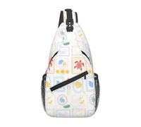 Oudrspo Summer Envelope Hawaii Sling Backpack - Summer Beach Crossbody Shoulder Bag & Chest Bag for Men & Women