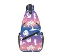 Oudrspo Summer Psychedelic Hawaii Sling Backpack - Summer Beach Crossbody Shoulder Bag & Chest Bag for Men & Women