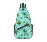 Oudrspo Summer Trees Tropical Hawaiian Flower Sling Bag Crossbody Summer Tree Shoulder Daypack Crossbody Beach Bag Travel Hiking Chest