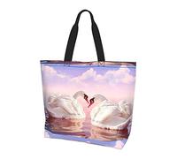 Oudrspo Swan Heart Ladies Large Capacity Shoulder Shopping Bag, Daily Travel Shopping, Shopping, Handbag Storage