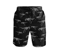 Oudrspo T Rex Skeleton Dinosaur Mens Swim Trunks Board Shorts Lightweight Quick Dry Drawstring Bathing Suits