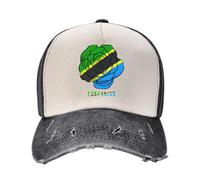 Oudrspo Tanzanian Roses Flag Hats Vintage Washed Denim Baseball Caps Daddy Hats Trucker Hats Adjustable Unisex Headwear
