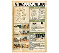 Oudrspo Tap Dance Knowledge Hip-Hop Dance Knowledge Poster Wall Decor Artwork Vintage Replica Tin Sign 8 x 12 inchses Retro Vintage Decor Sign Metal Tin Sign Home Bar Wall Decor