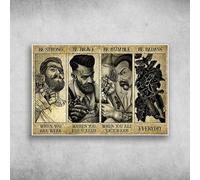 Oudrspo Tattoo-Man, Be Resilient in Times of Weakness, Courageous in Moments of Fear, Humble in Victory, and A Badass Every Day Retro Wall Decor Man Cave Home Pub Metal Tin Sign in 12x16 Inches.