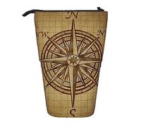 Oudrspo Telescopic Pencil Case Black Windmill On The Prairie Print Standing Pencil Bag Stationery Case Telescopic Pen Holder Pencil Holder for Office Work