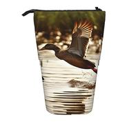 Oudrspo Telescopic Pencil Case Pencil Pouch Stand Up Duck Fly Upon River Print Pencil Holder Pen Pouch Cosmetics Bag with Zipper for Men Women