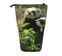 Oudrspo Telescopic Pencil Case Wilderness Park Print Standing Pencil Bag Stationery Case Telescopic Pen Holder Pencil Holder for Office Work